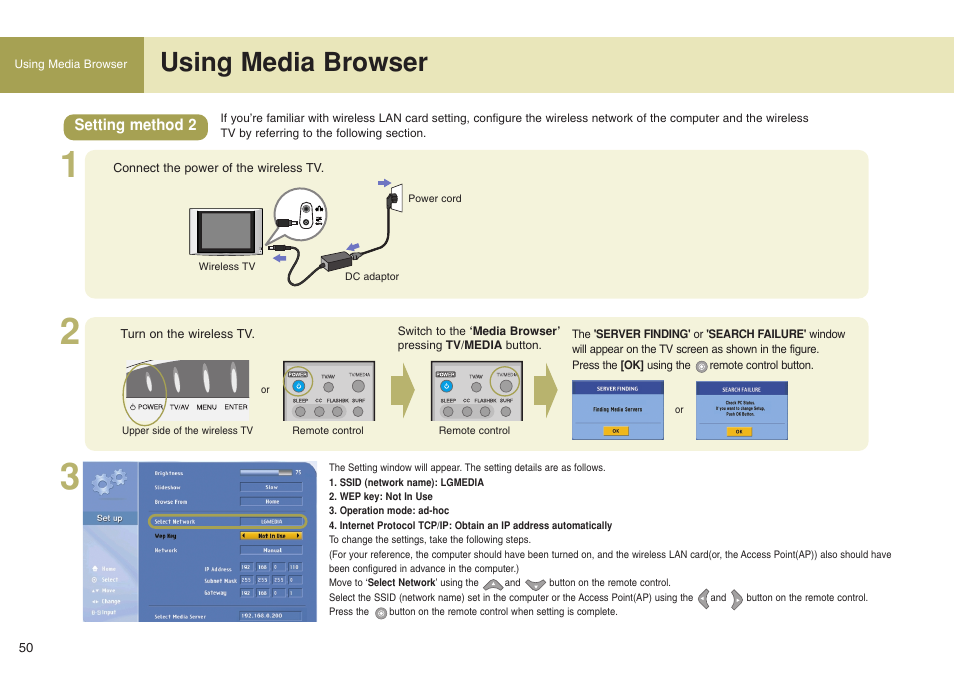 Using media browser | LG 15LW1RA User Manual | Page 50 / 68