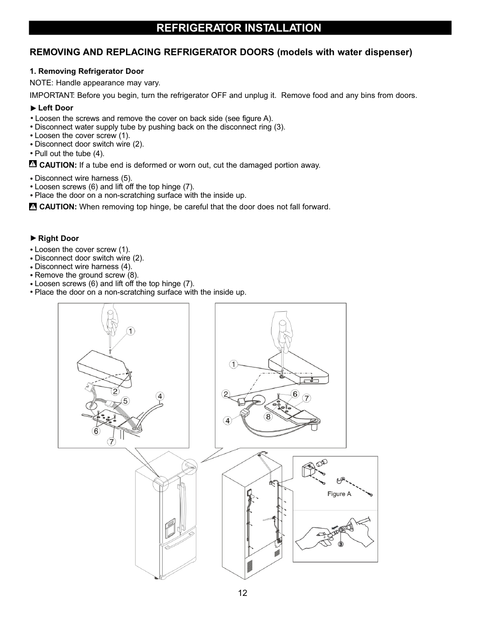 Refrigerator installation | LG LFC20740 User Manual | Page 12 / 36