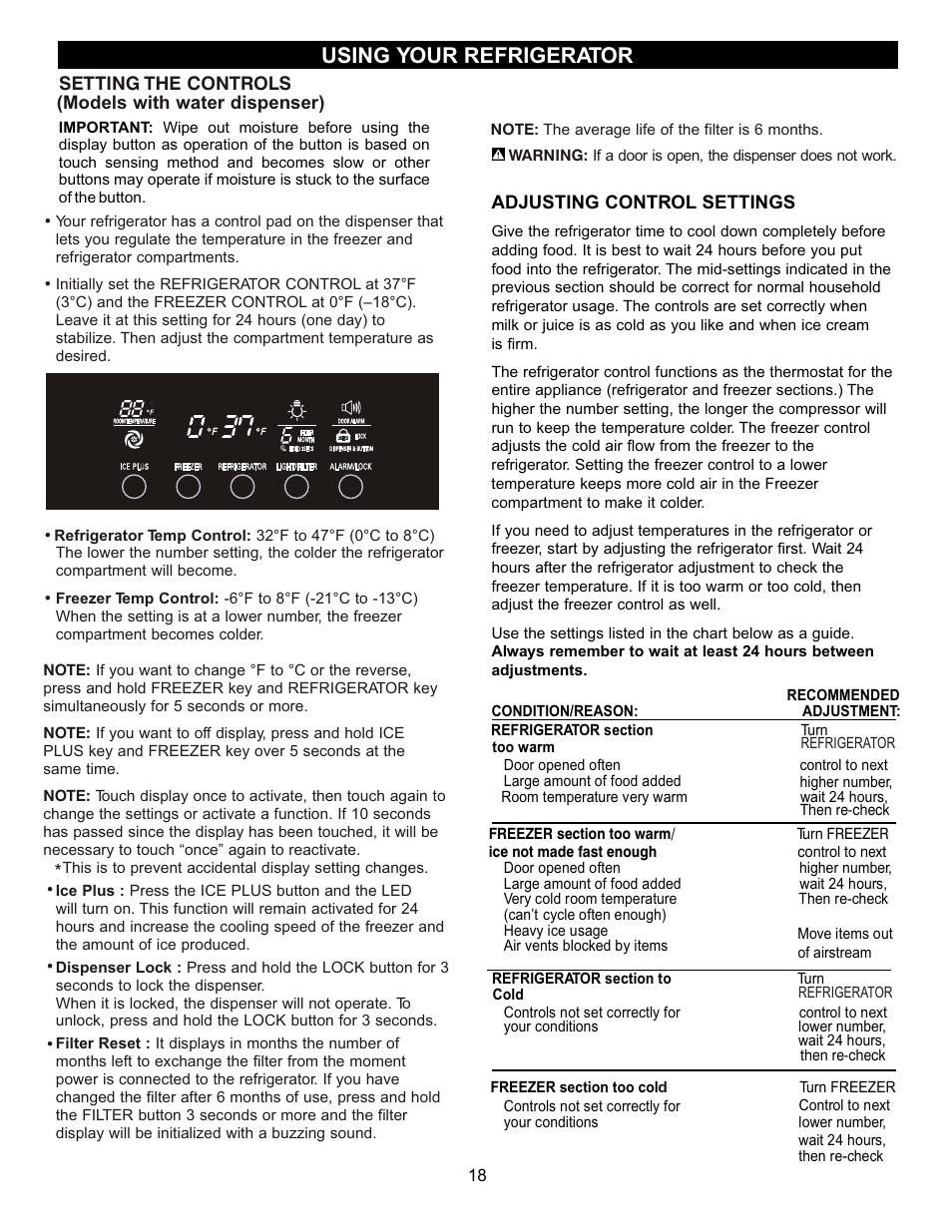 Using your refrigerator | LG LFC20740 User Manual | Page 18 / 36