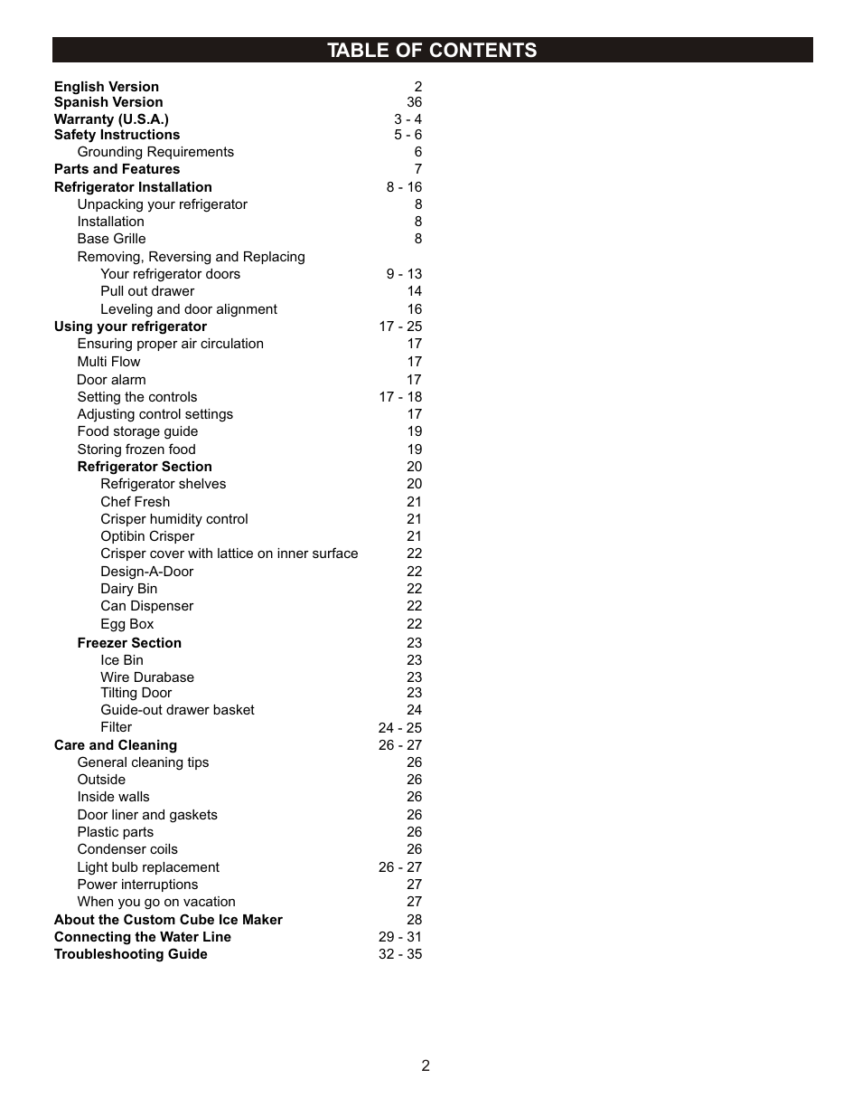 LG LFC20740 User Manual | Page 2 / 36