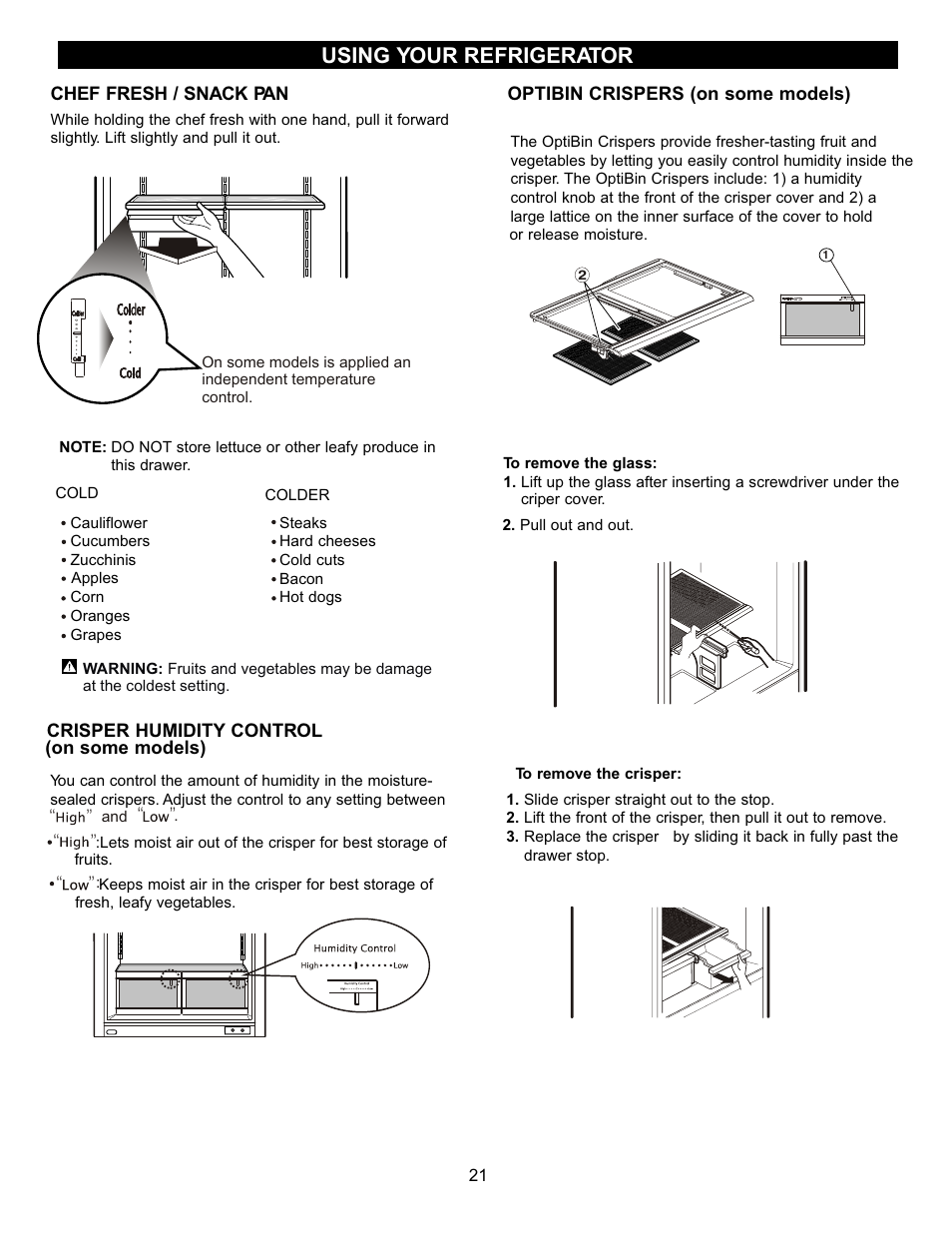 Using your refrigerator | LG LFC20740 User Manual | Page 21 / 36