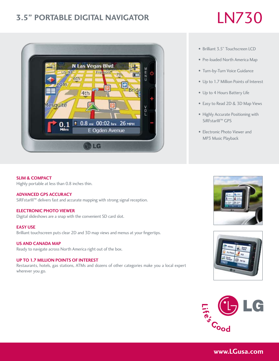 LG LN730 User Manual | 2 pages