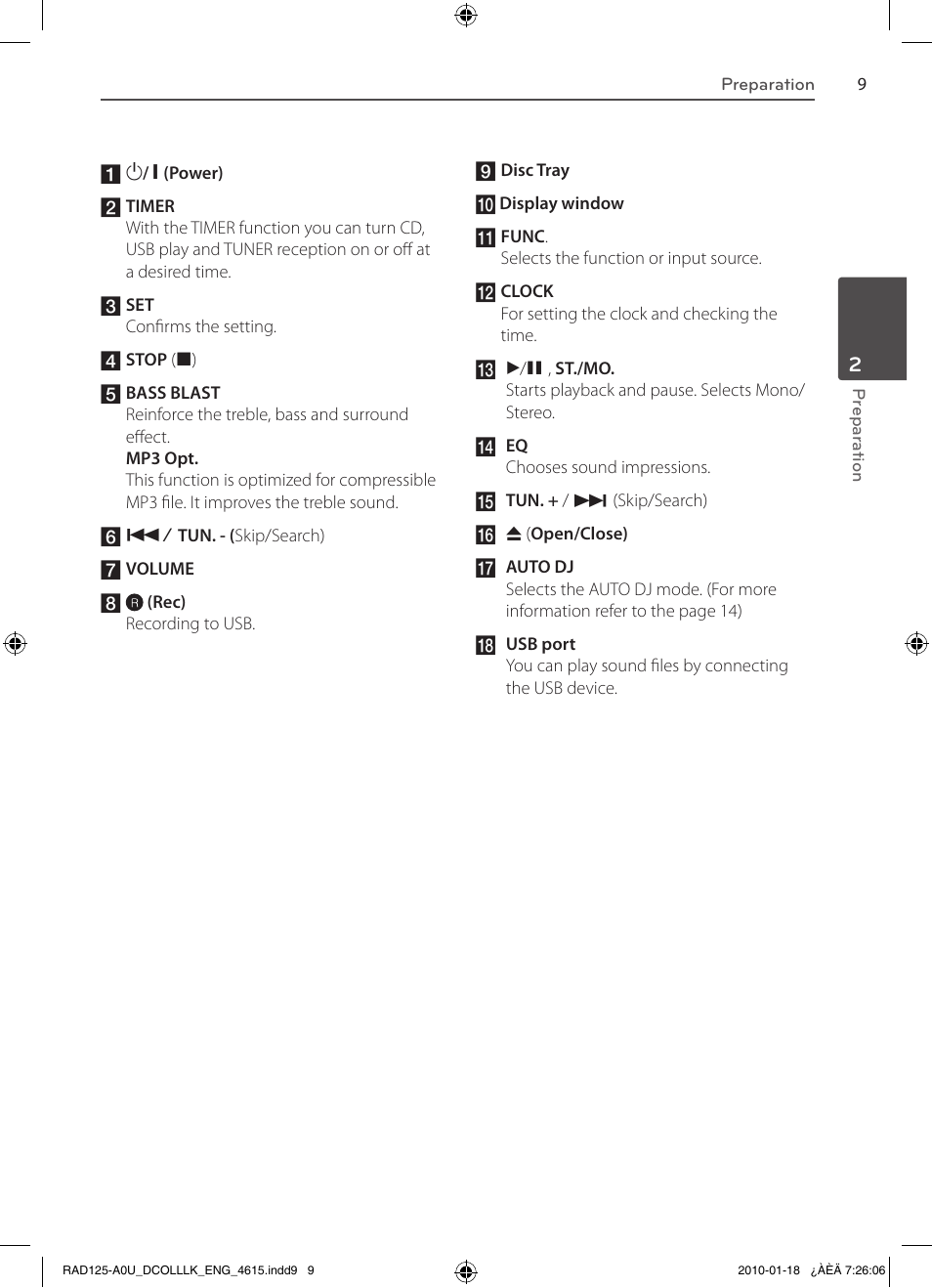 LG RAS125F User Manual | Page 9 / 23