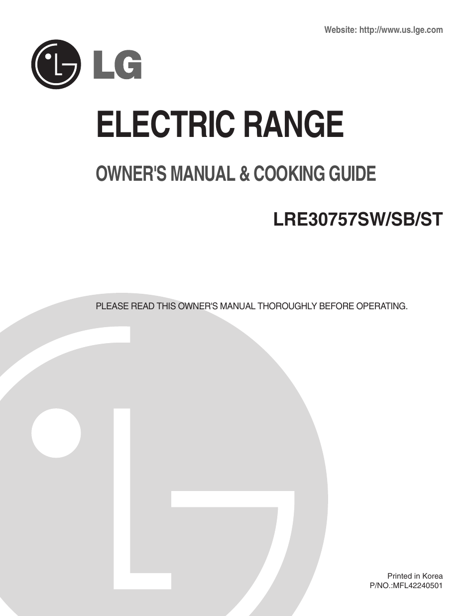 LG LRE30757ST User Manual | 40 pages