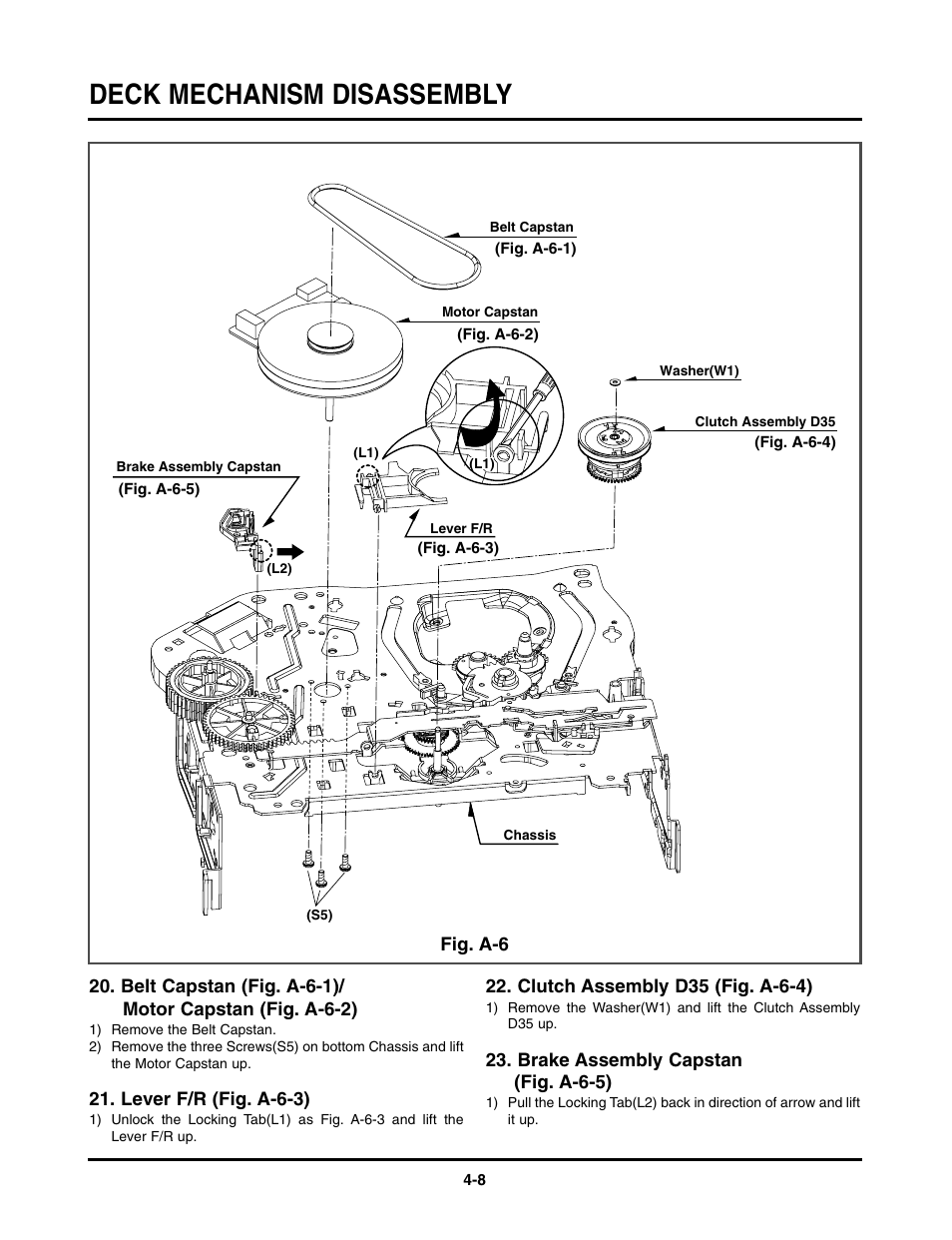 Deck mechanism disassembly | LG TL-AT130M User Manual | Page 45 / 80