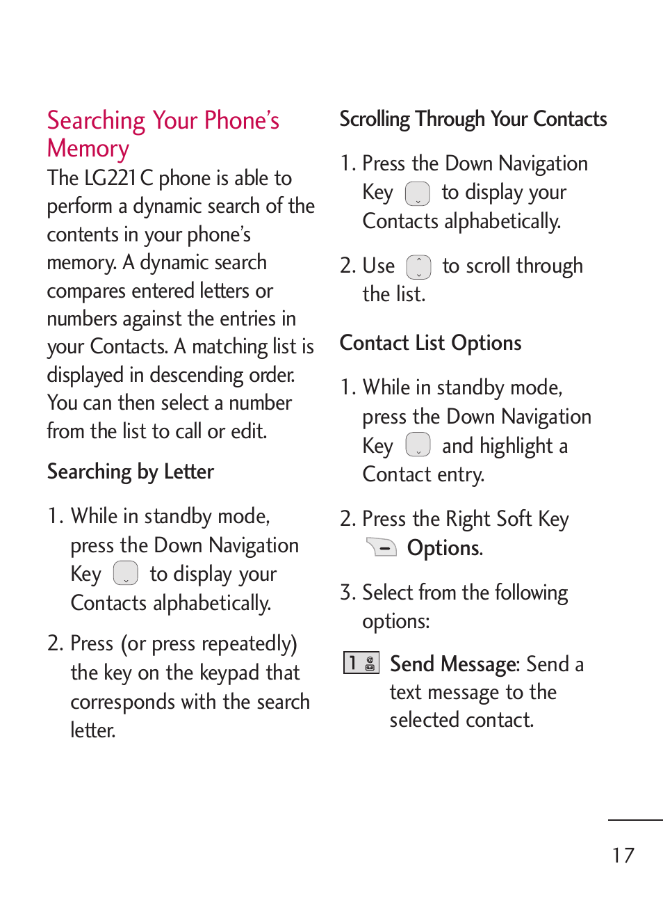 LG 221C User Manual | Page 17 / 98