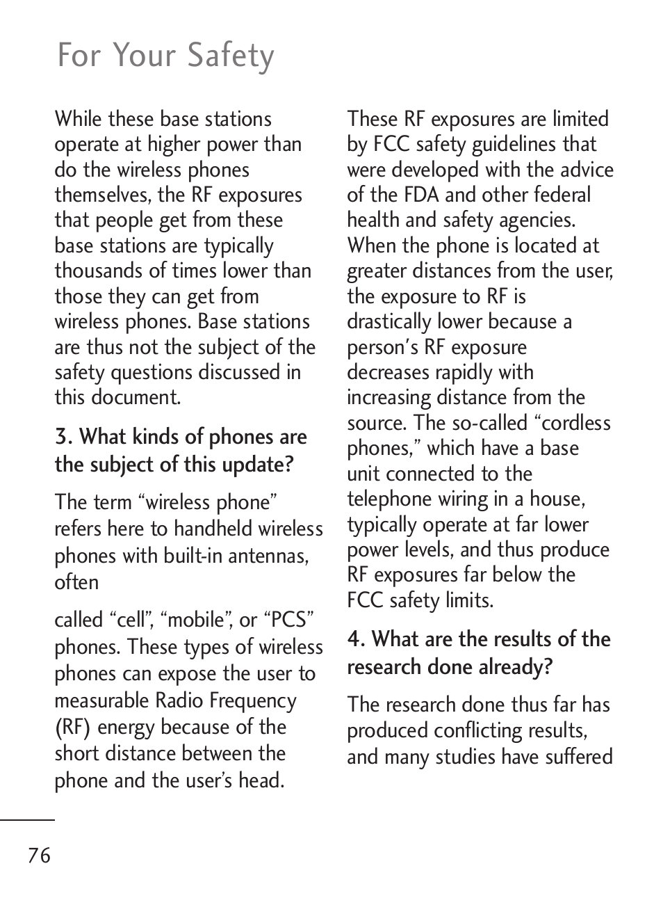 For your safety | LG 221C User Manual | Page 76 / 98