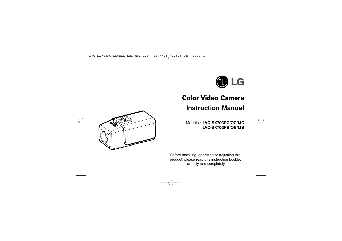 LG LVC-SX703PB/OB/MB User Manual | 40 pages