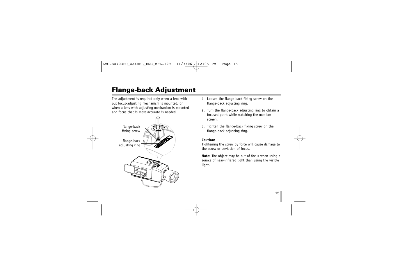 Flange-back adjustment | LG LVC-SX703PB/OB/MB User Manual | Page 15 / 40