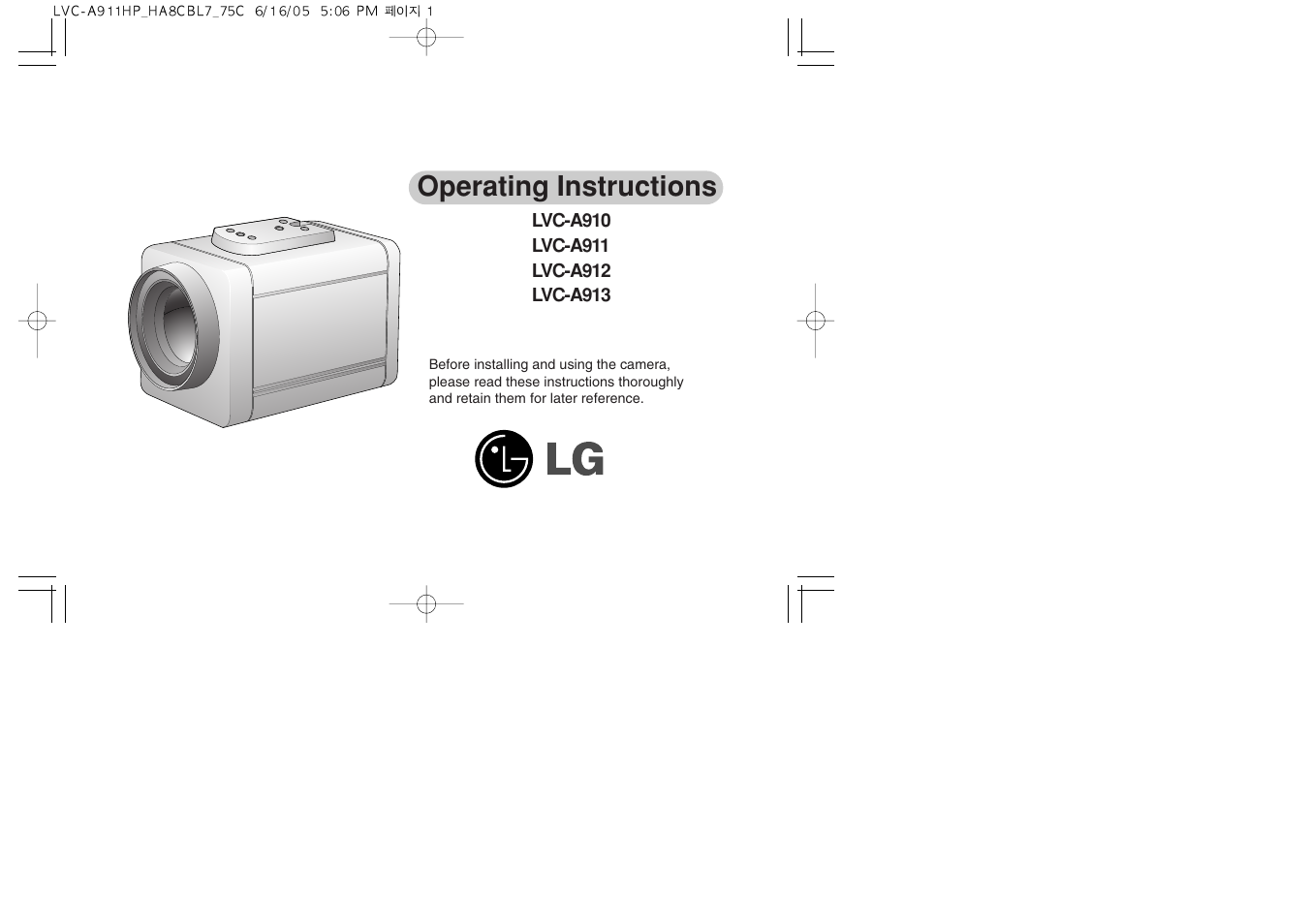 LG LVC-A912 User Manual | 54 pages