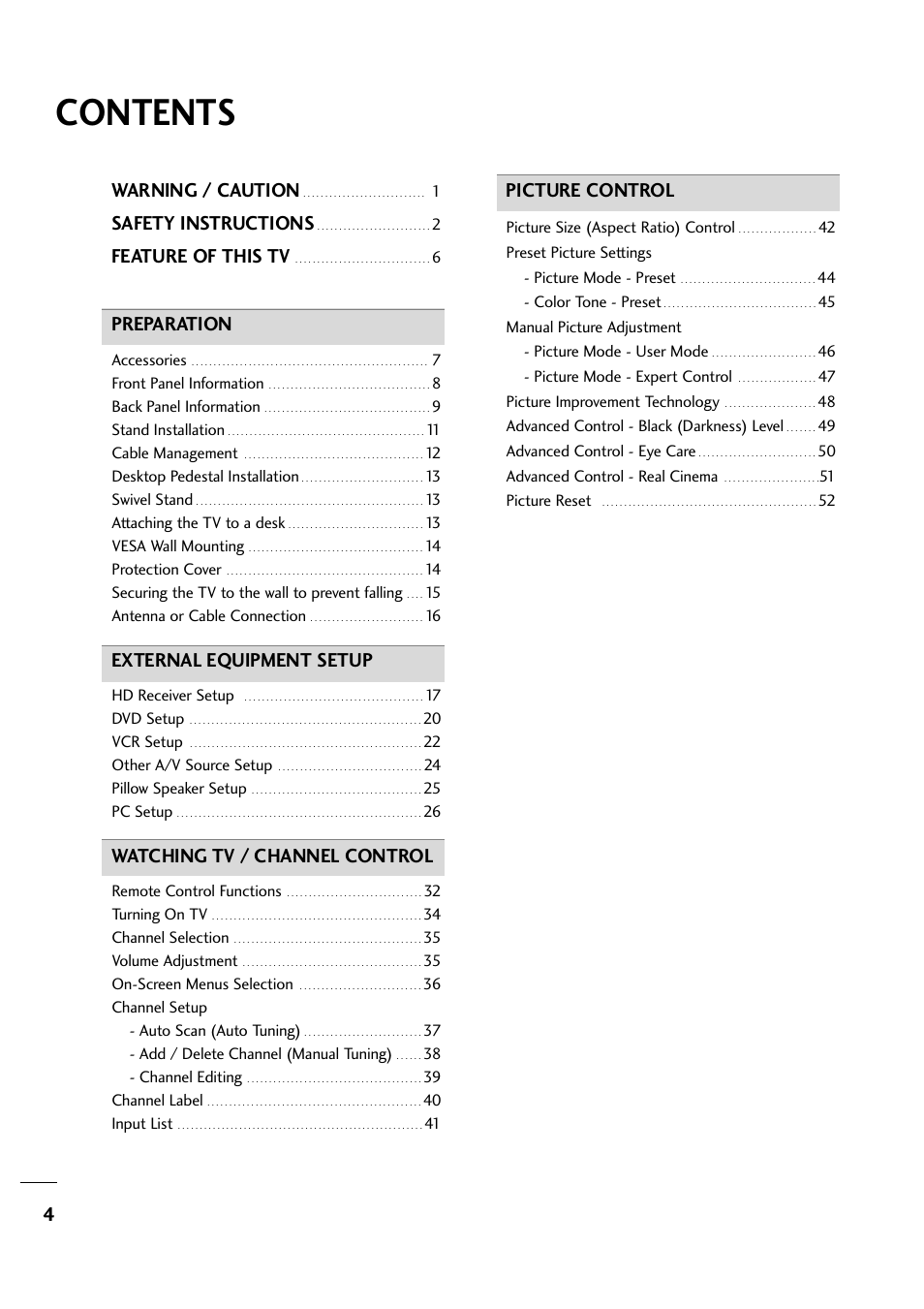 LG 263DCH User Manual | Page 6 / 88