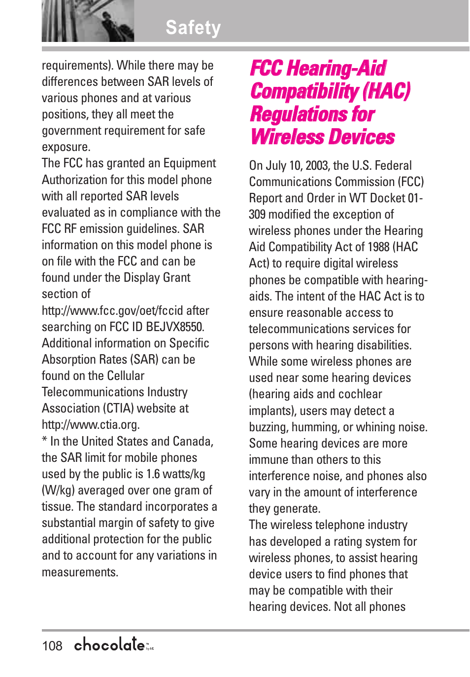 LG Chocolate VX8550 User Manual | Page 110 / 123