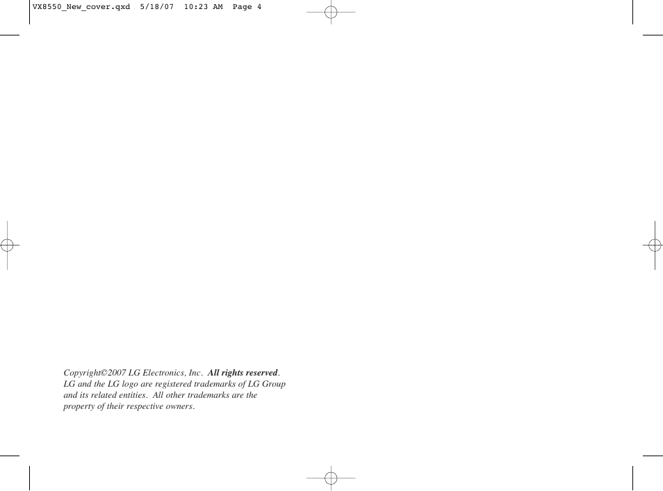 LG Chocolate VX8550 User Manual | Page 2 / 123