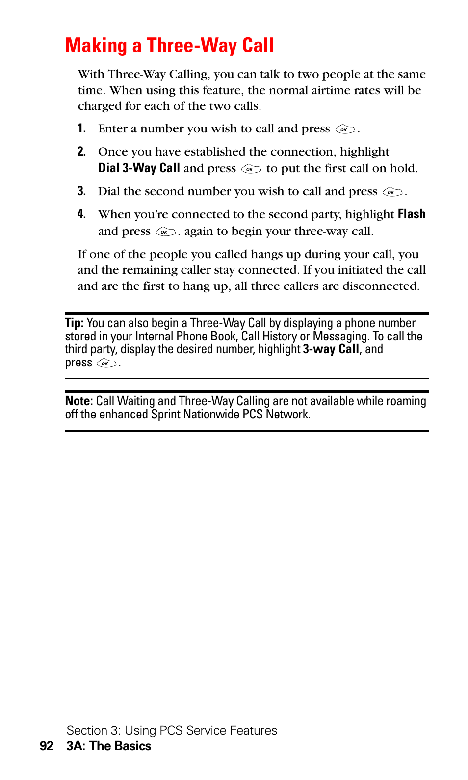 Making a three-way call | LG Sprint 1200 User Manual | Page 102 / 128