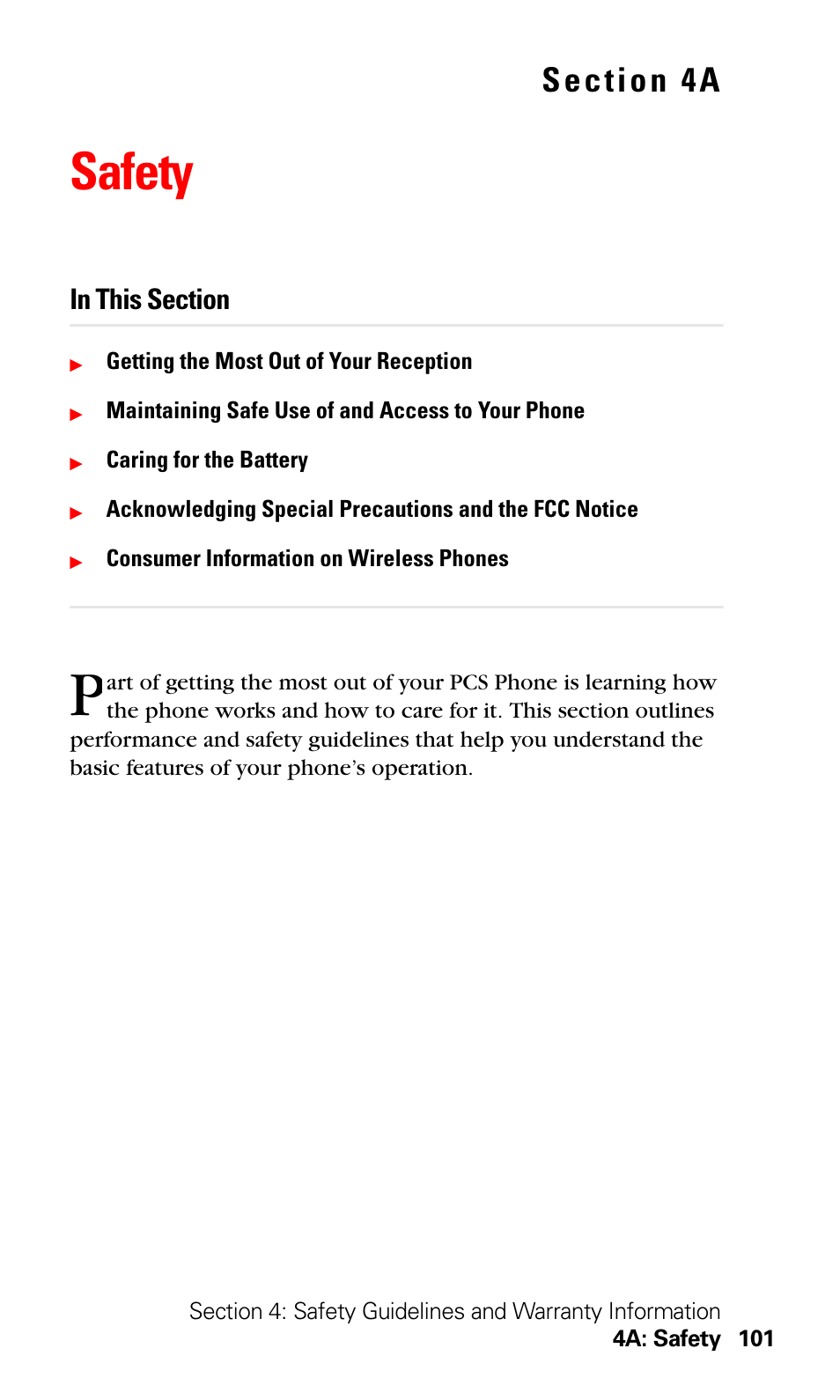 Safety, 4a. safety | LG Sprint 1200 User Manual | Page 111 / 128