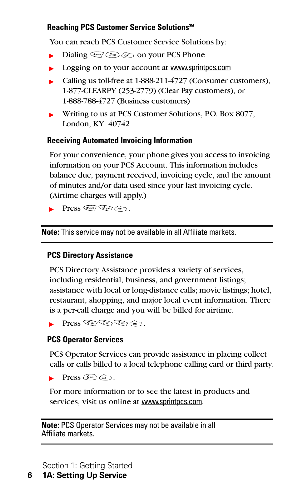 LG Sprint 1200 User Manual | Page 16 / 128