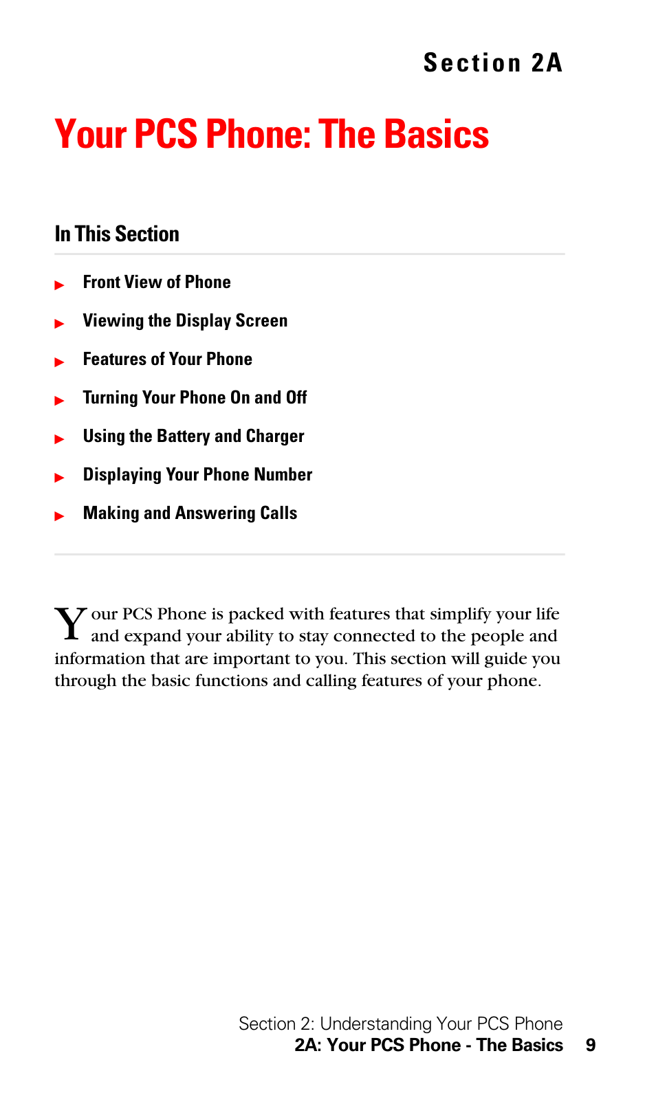 Your pcs phone: the basics, 2a. your pcs phone: the basics | LG Sprint 1200 User Manual | Page 19 / 128