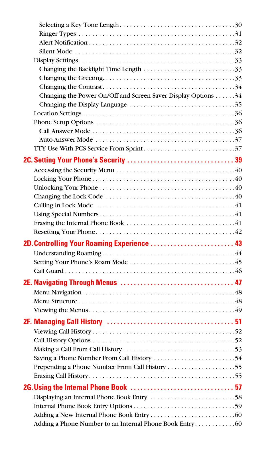 LG Sprint 1200 User Manual | Page 4 / 128