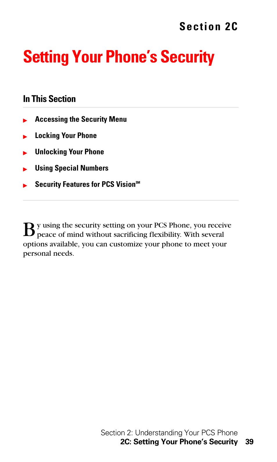 Setting your phone’s security, 2c. setting your phone’s security | LG Sprint 1200 User Manual | Page 49 / 128