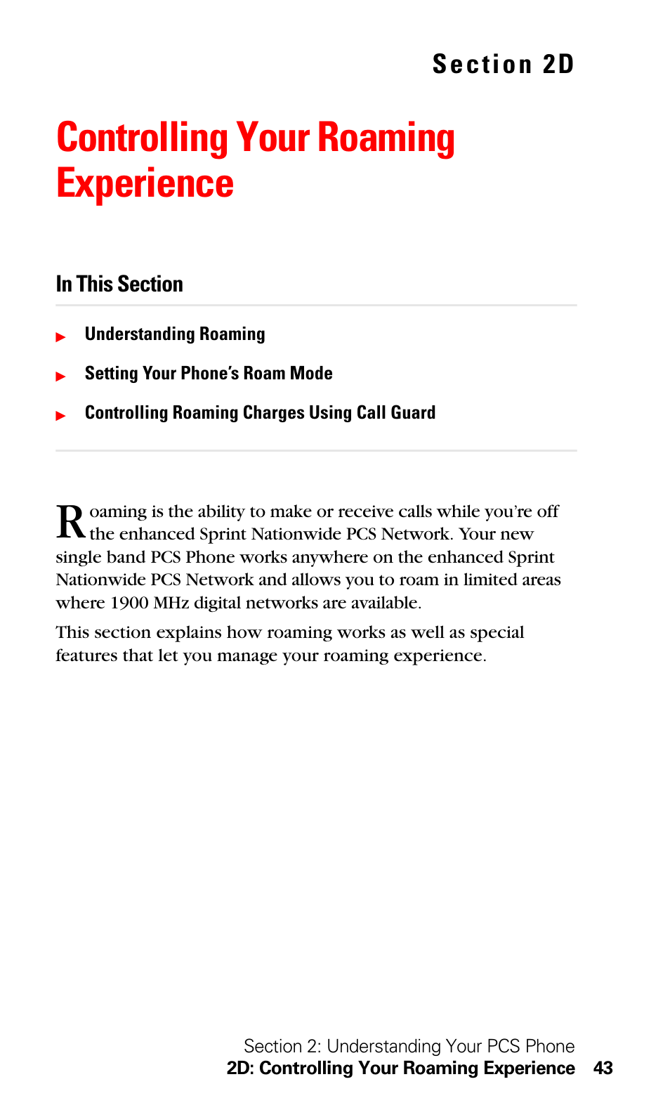 Controlling your roaming experience, 2d. controlling your roaming experience | LG Sprint 1200 User Manual | Page 53 / 128