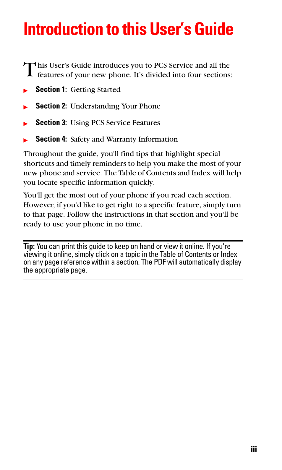 Introduction to this user’s guide | LG Sprint 1200 User Manual | Page 9 / 128