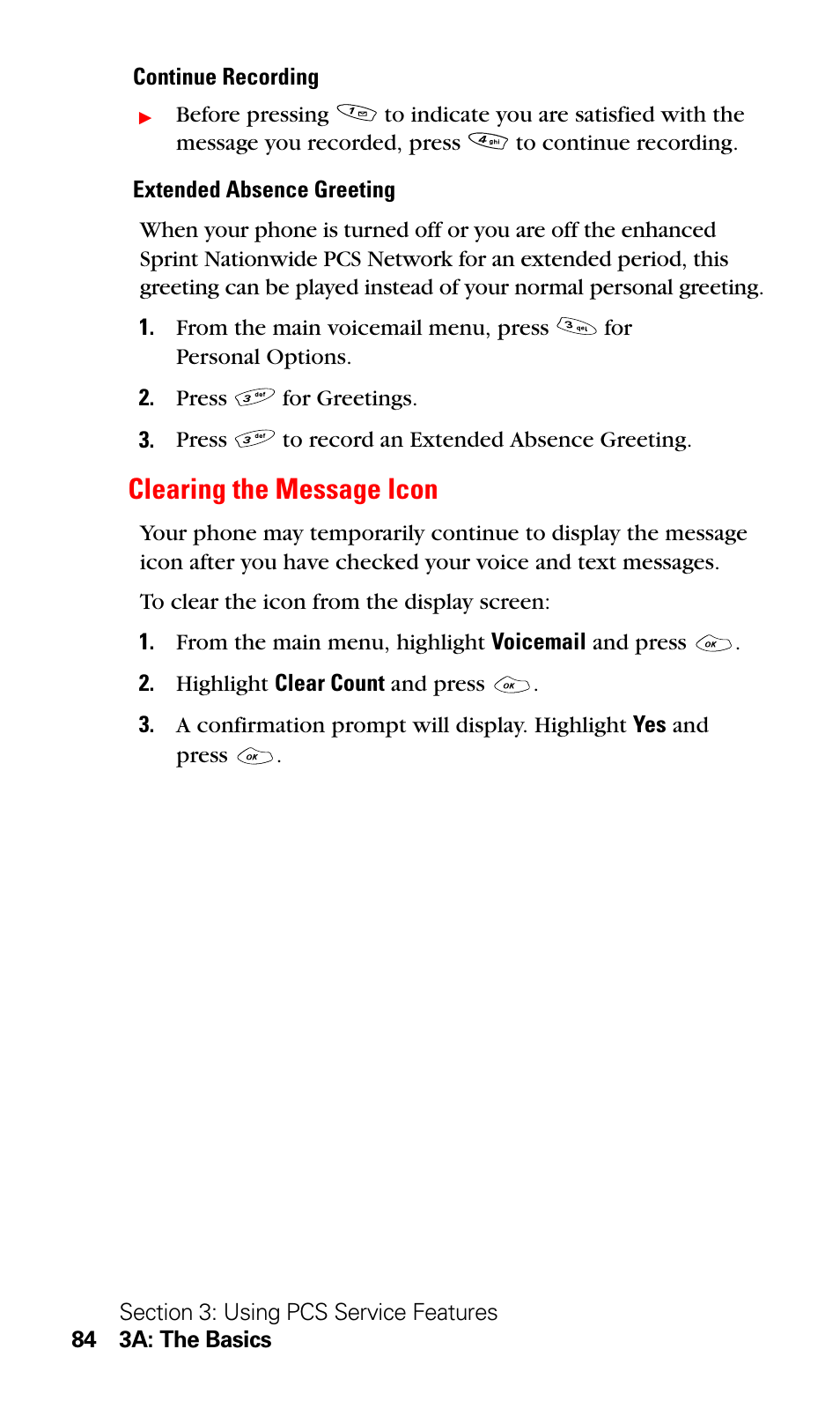 Clearing the message icon | LG Sprint 1200 User Manual | Page 94 / 128