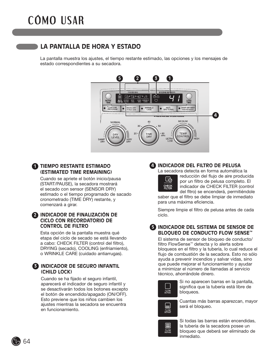 La pantalla de hora y estado | LG D5966W User Manual | Page 64 / 80