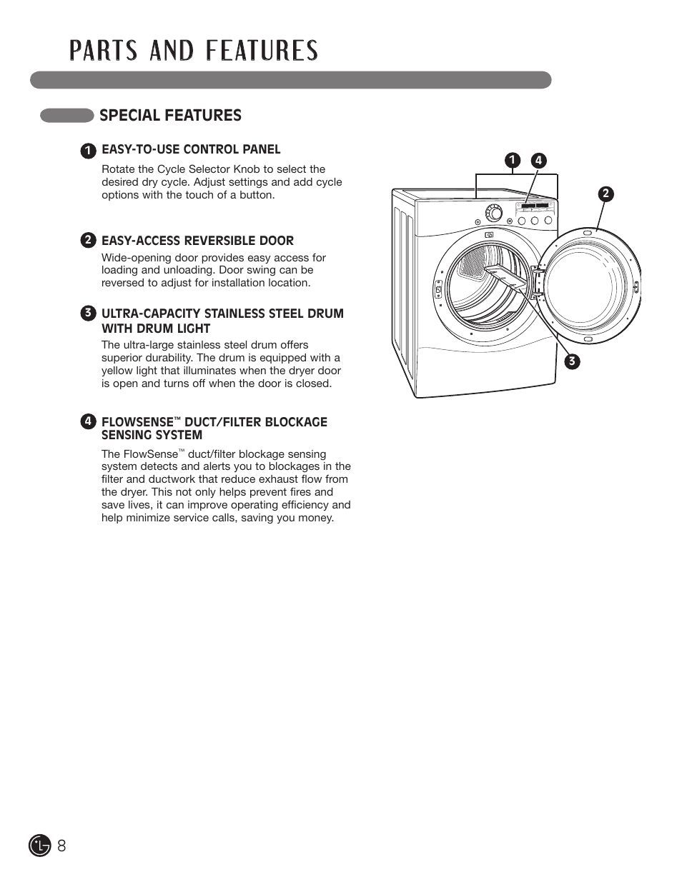 Special features | LG D5966W User Manual | Page 8 / 80