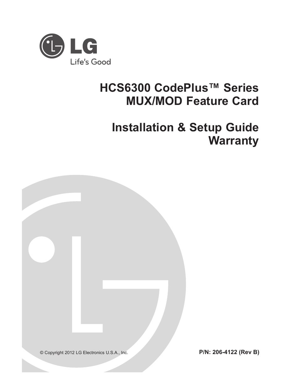LG HCS6300 User Manual | 52 pages