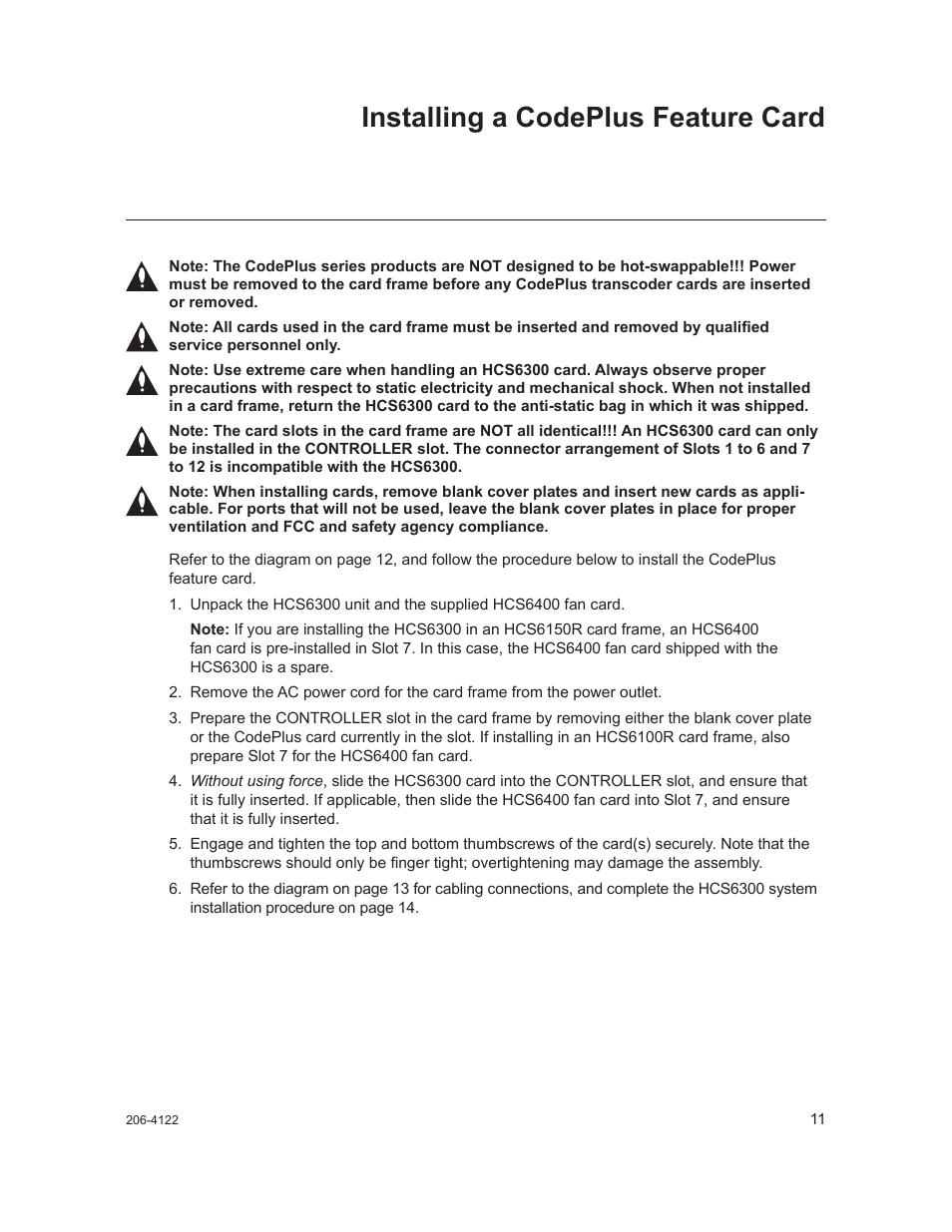 Installing a codeplus feature card | LG HCS6300 User Manual | Page 11 / 52