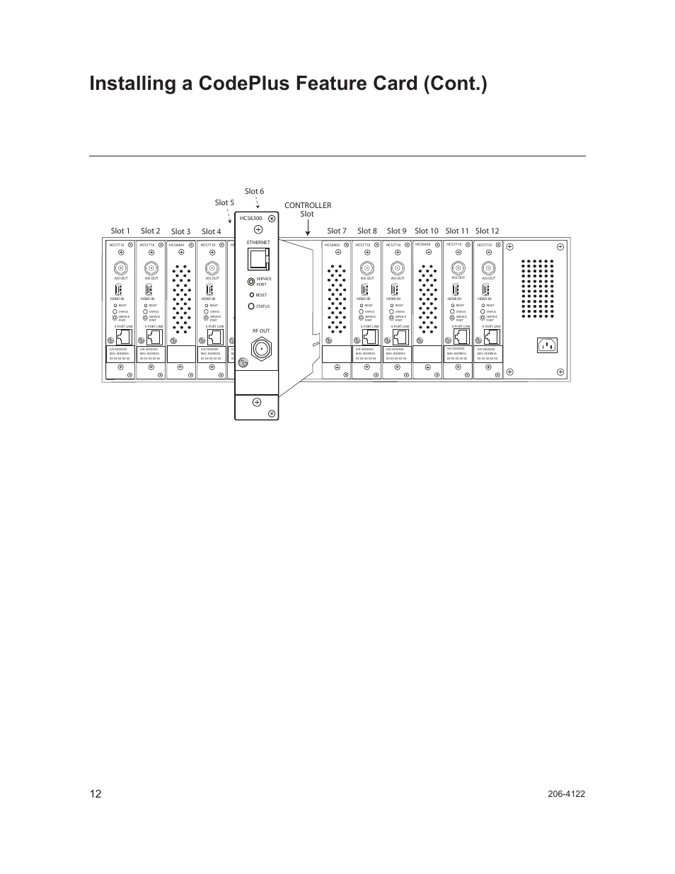 Installing a codeplus feature card (cont.), Slot 6 slot 5 | LG HCS6300 User Manual | Page 12 / 52