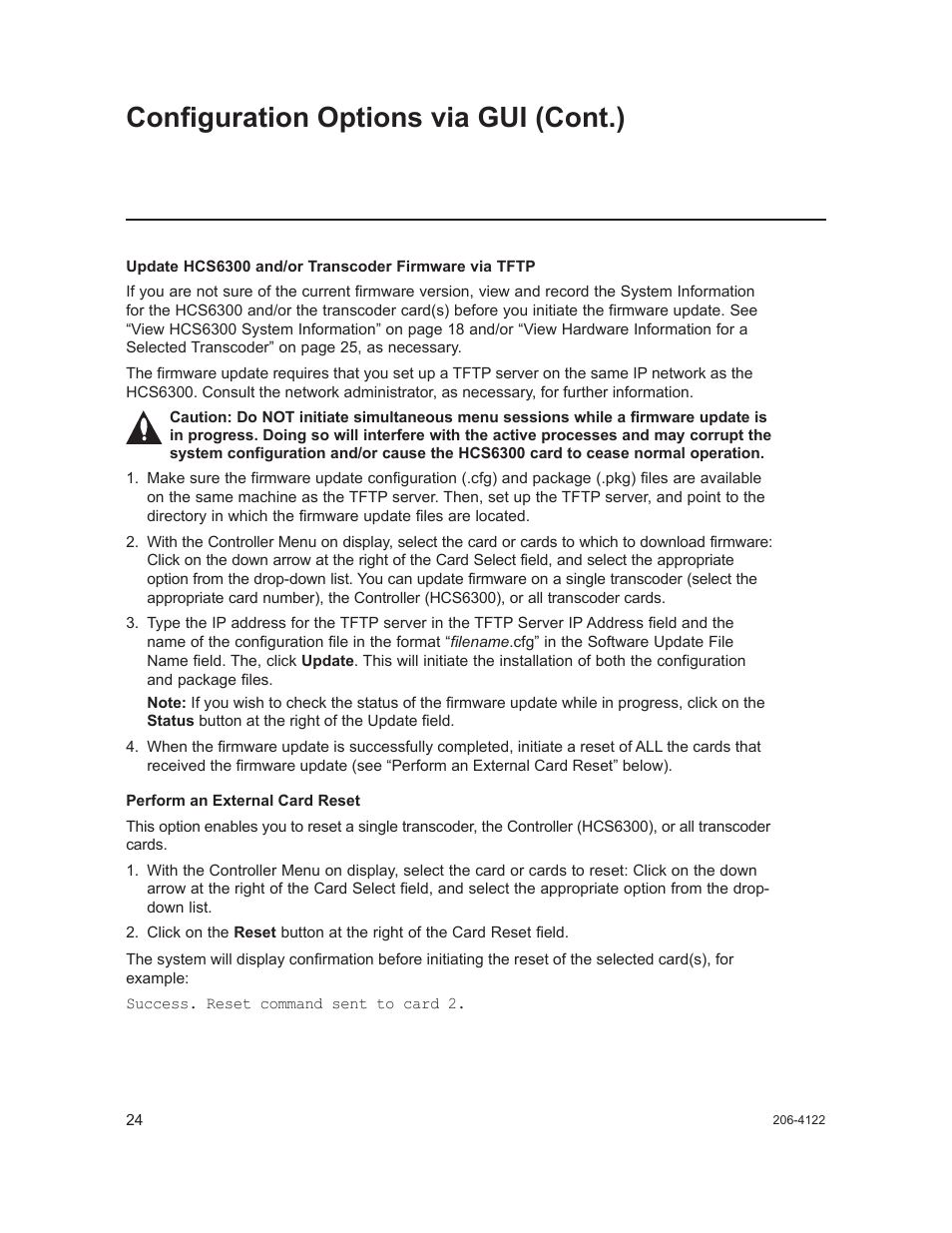 Configuration options via gui (cont.) | LG HCS6300 User Manual | Page 24 / 52