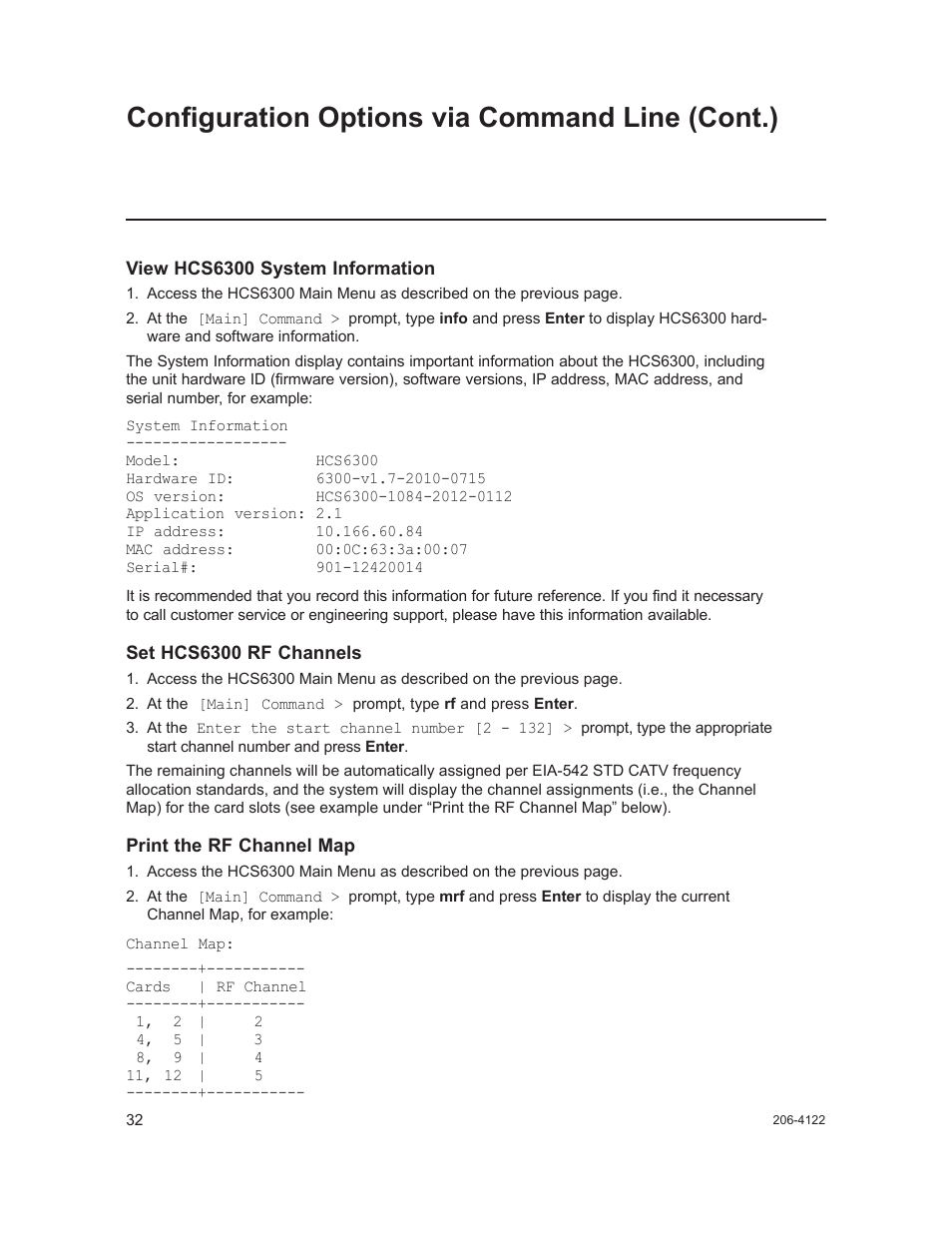 Configuration options via command line (cont.) | LG HCS6300 User Manual | Page 32 / 52