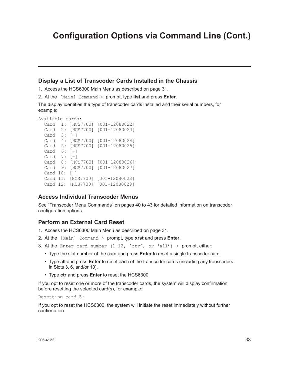 Configuration options via command line (cont.) | LG HCS6300 User Manual | Page 33 / 52