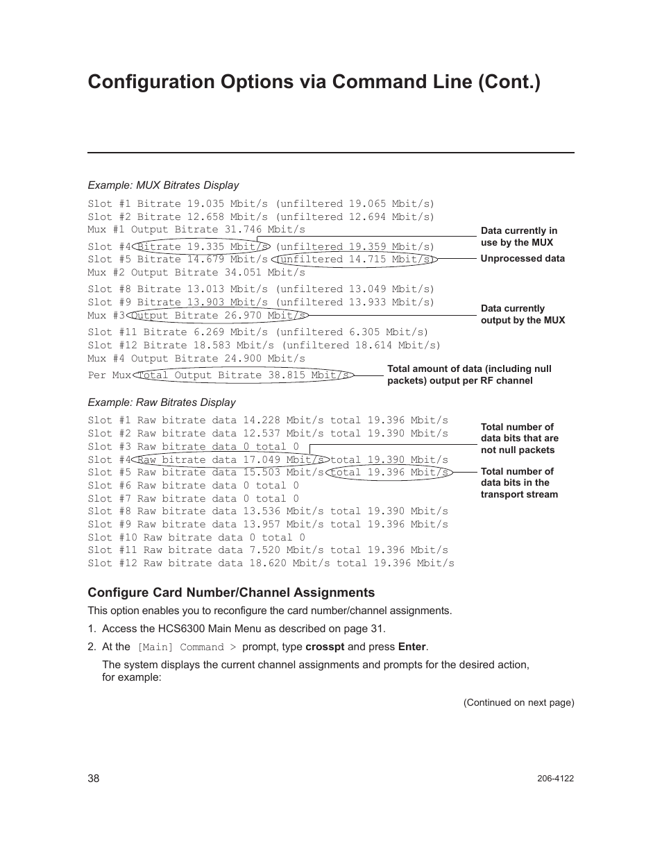 Configuration options via command line (cont.) | LG HCS6300 User Manual | Page 38 / 52