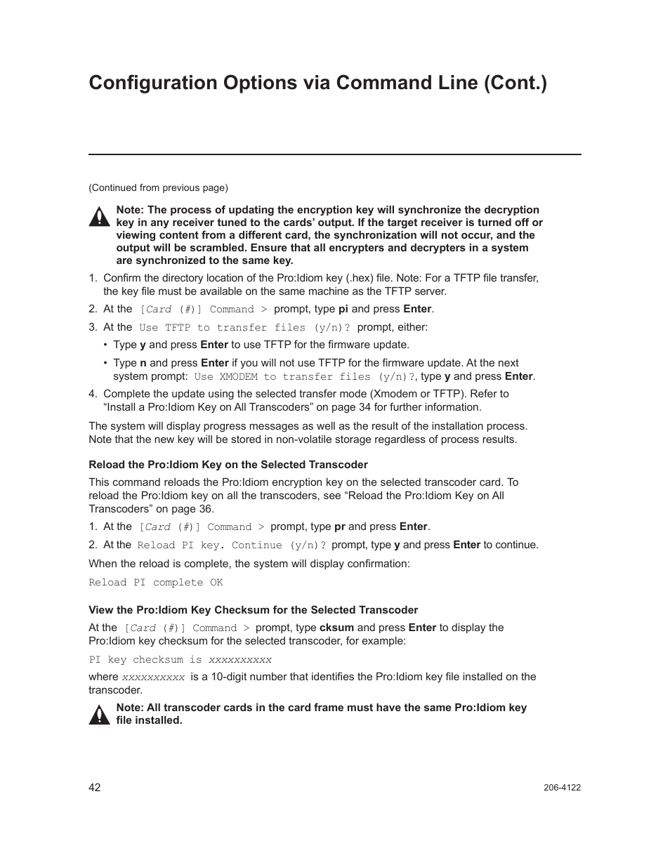 Configuration options via command line (cont.) | LG HCS6300 User Manual | Page 42 / 52