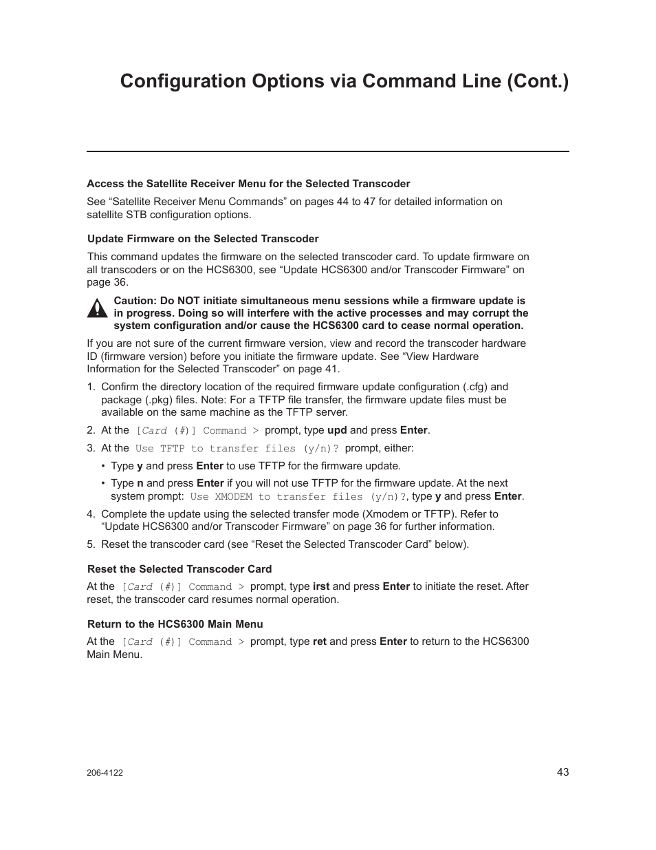 Configuration options via command line (cont.) | LG HCS6300 User Manual | Page 43 / 52