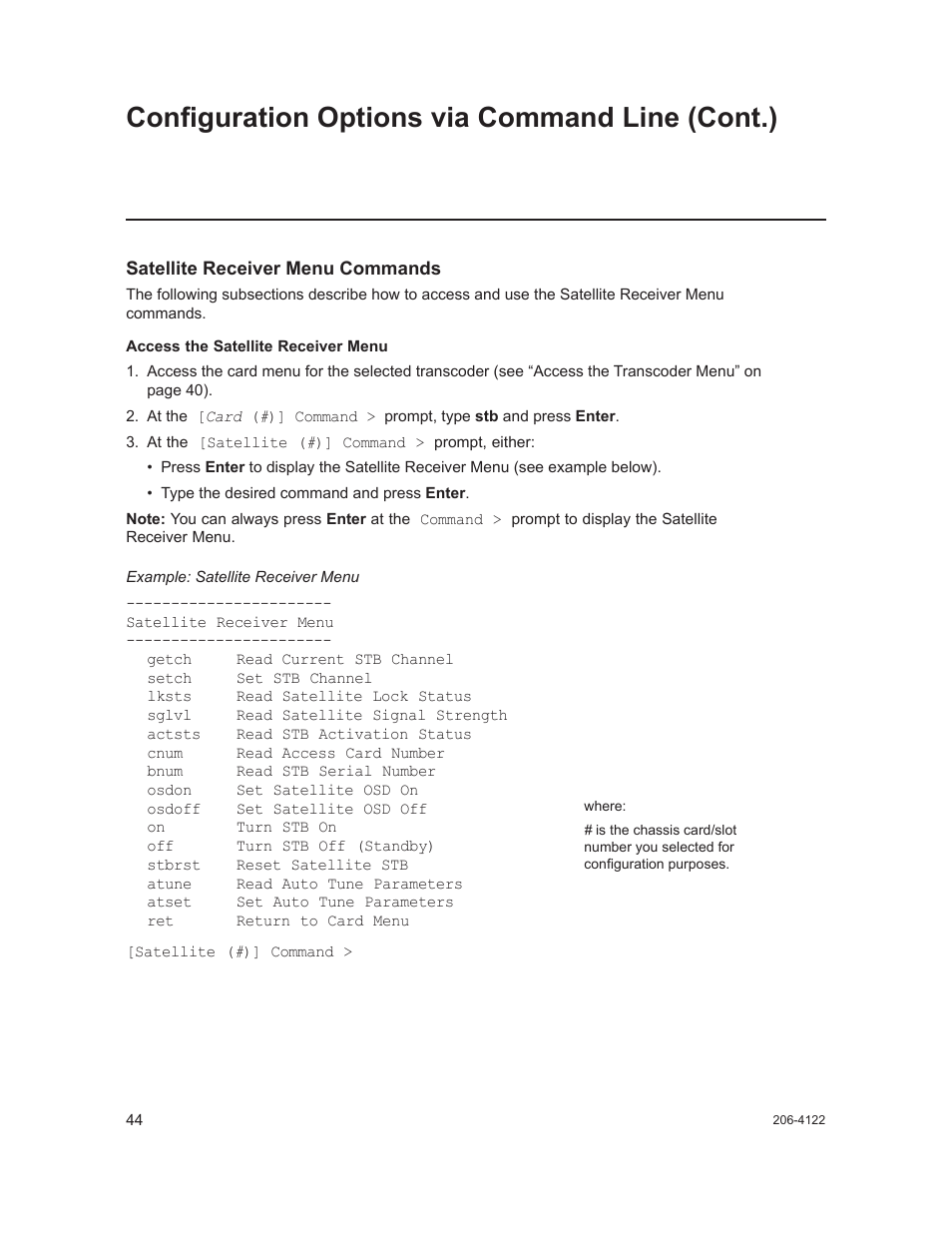 Configuration options via command line (cont.) | LG HCS6300 User Manual | Page 44 / 52