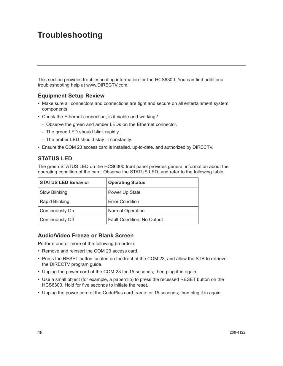 Troubleshooting | LG HCS6300 User Manual | Page 48 / 52