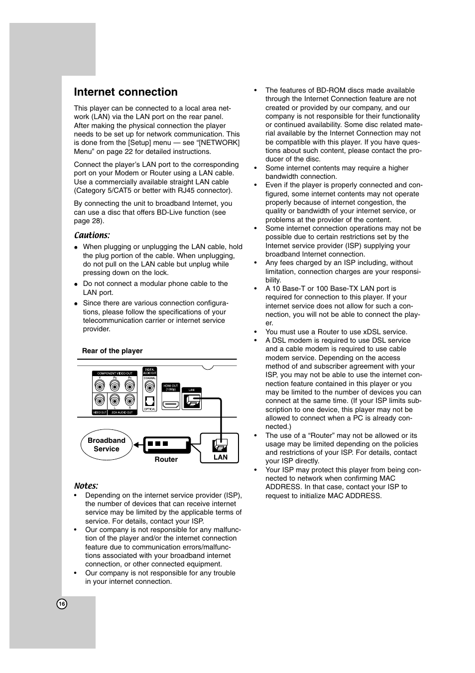 Internet connection | LG BD300 User Manual | Page 16 / 44