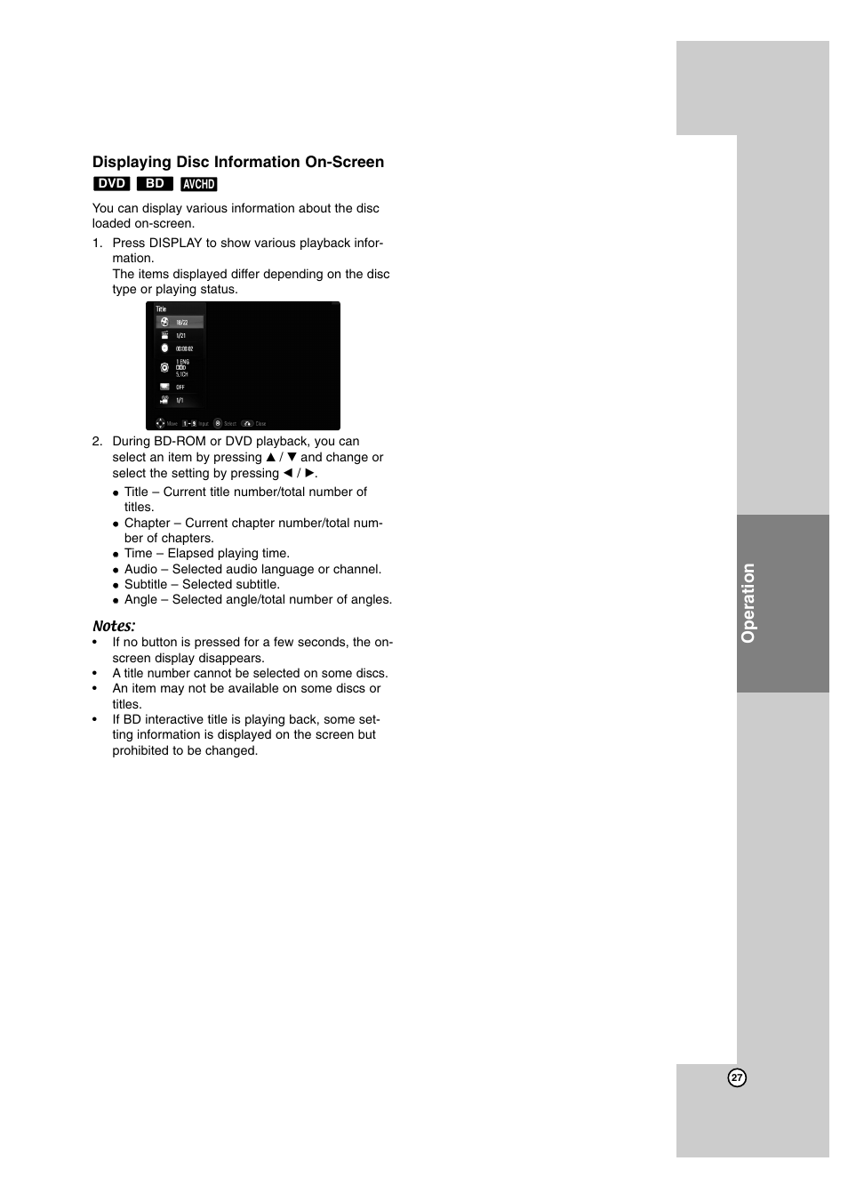 Operation | LG BD300 User Manual | Page 27 / 44