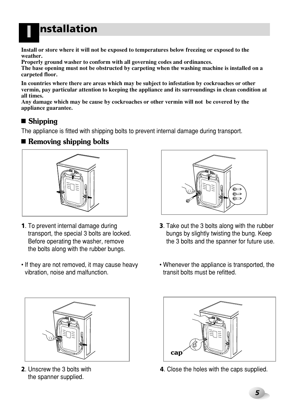 Nstallation | LG WD-3276RHD User Manual | Page 5 / 28