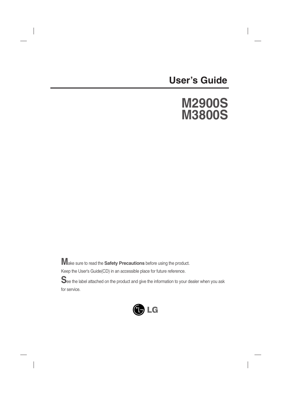 LG M3800S User Manual | 32 pages