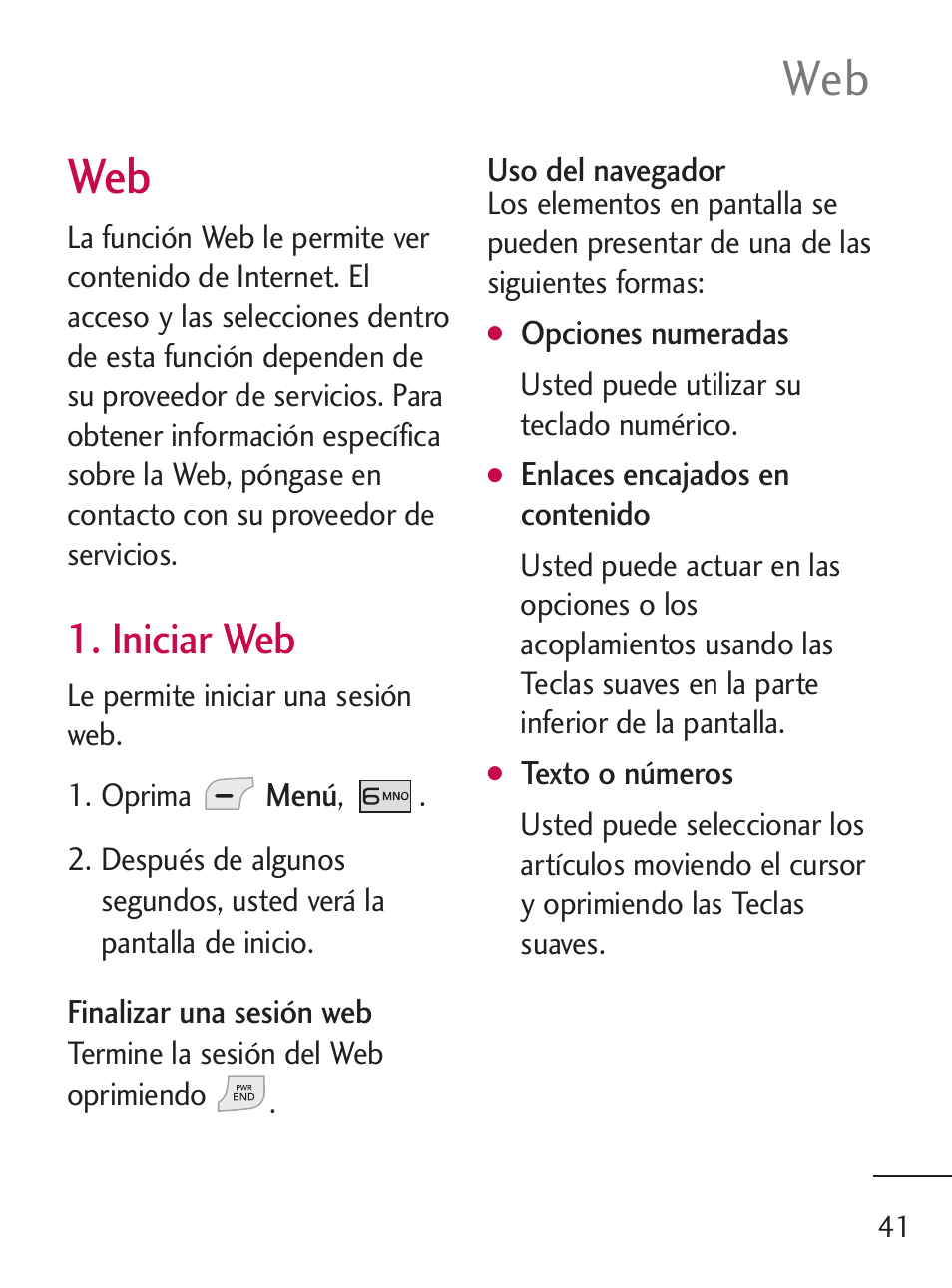 Iniciar web | LG 235C User Manual | Page 139 / 210