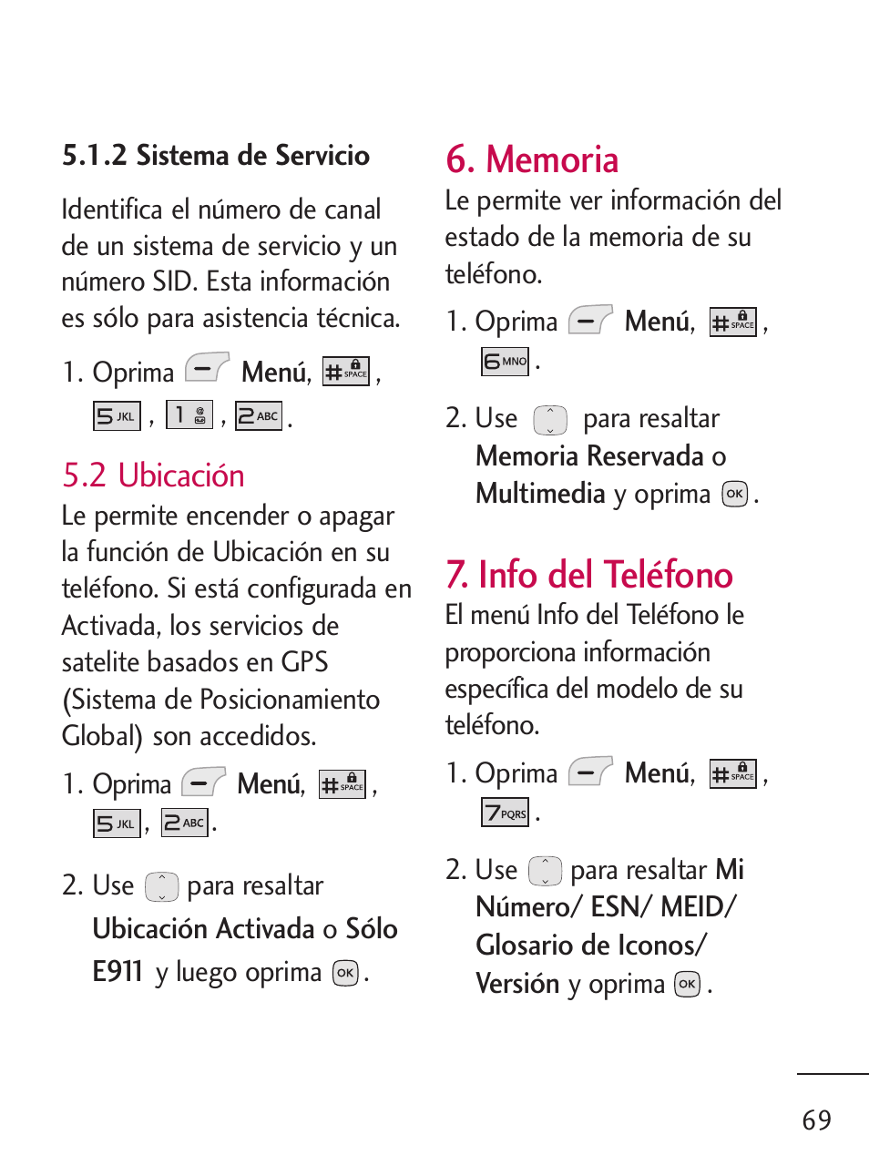 Info del teléfono, 2 ubicación | LG 235C User Manual | Page 167 / 210