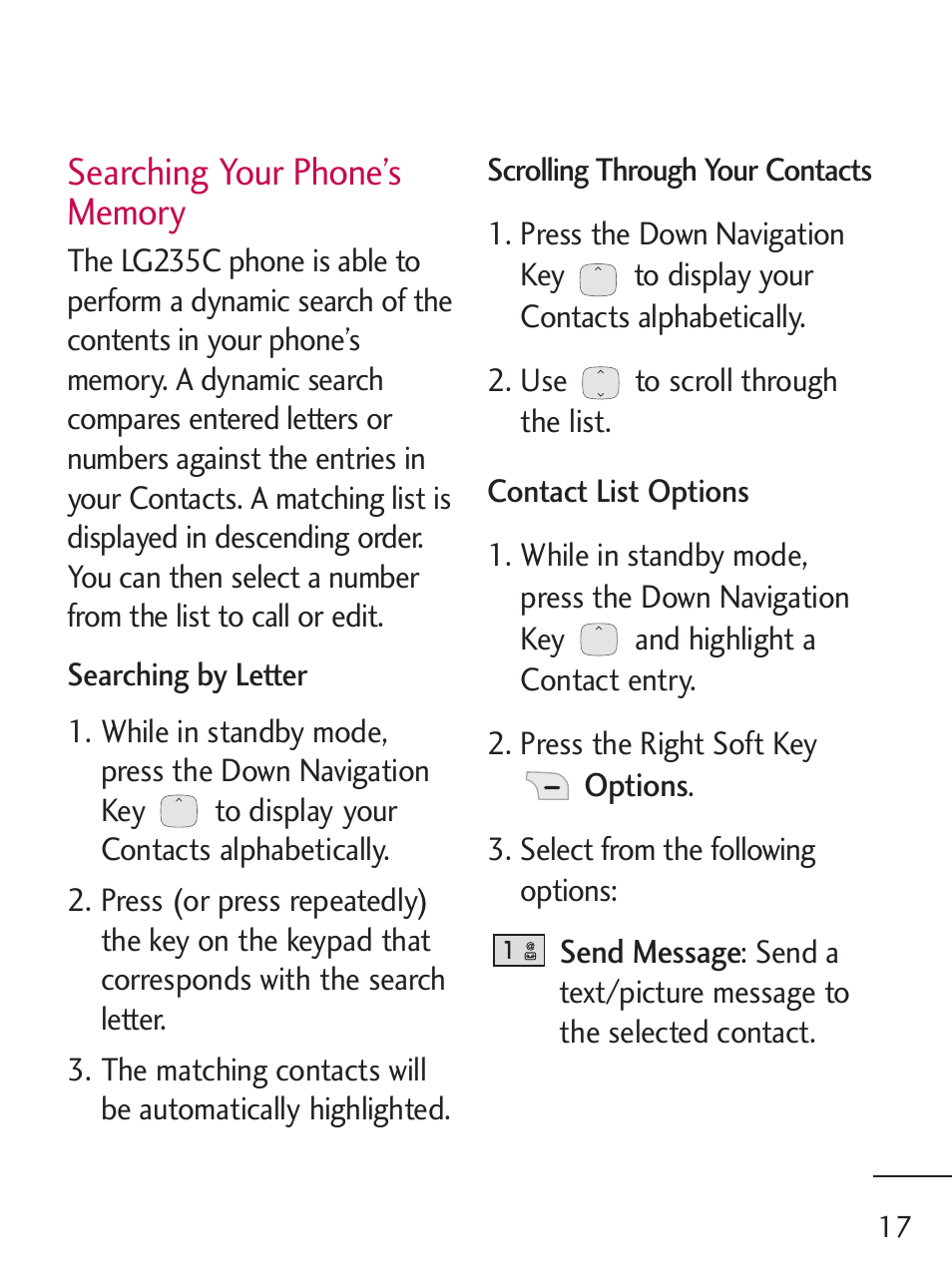 LG 235C User Manual | Page 17 / 210