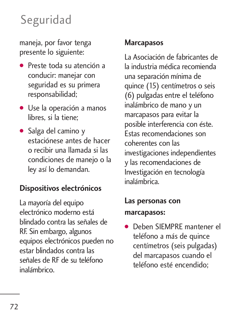 Seguridad | LG 235C User Manual | Page 170 / 210