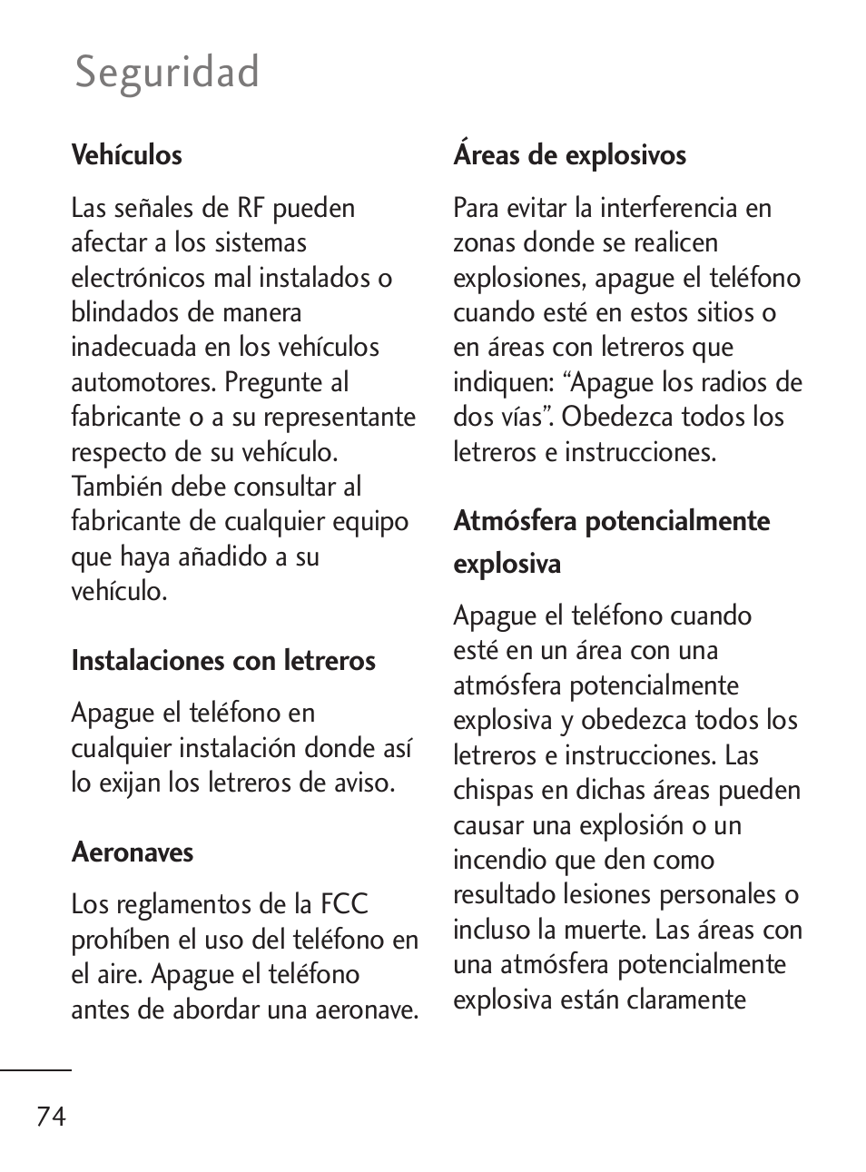 Seguridad | LG 235C User Manual | Page 172 / 210