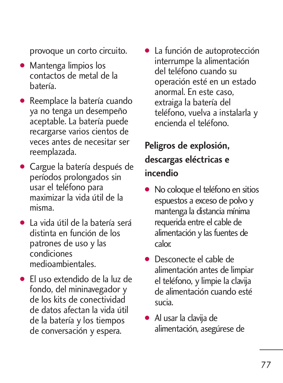 Provoque un corto circuito, Al usar la clavija de alimentación, asegúrese de | LG 235C User Manual | Page 175 / 210