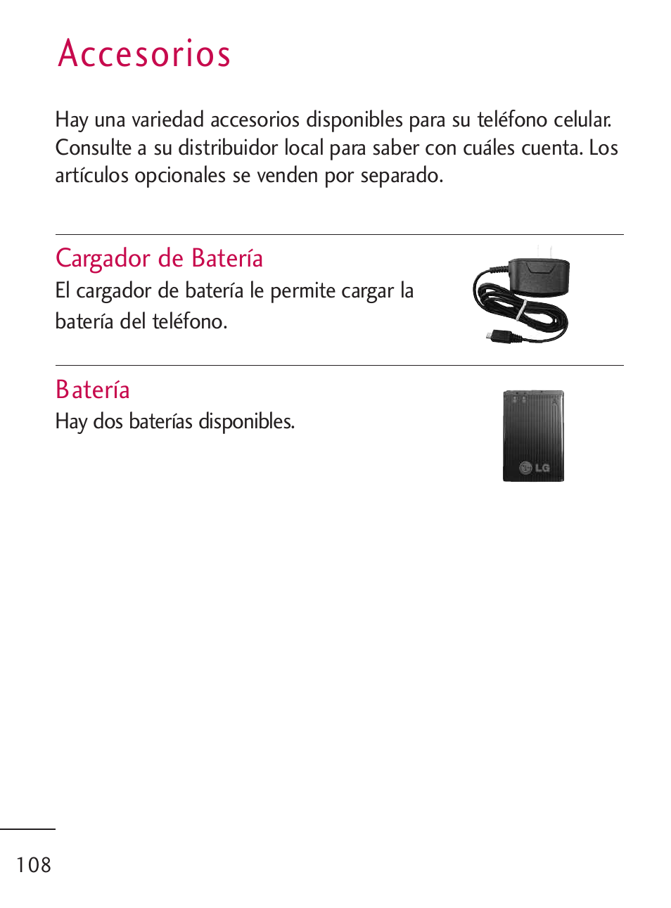 Accesorios | LG 235C User Manual | Page 206 / 210